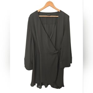 City Chic Dark Green Wrap Blouse Size 20